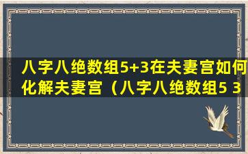 八字八绝数组5+3在夫妻宫如何化解夫妻宫（八字八绝数组5 3在夫妻宫如何化解夫妻宫）